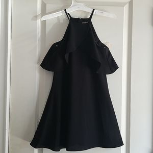 Sally Miller Couture Girls Dress Black Cold Shoulder Tween NWT